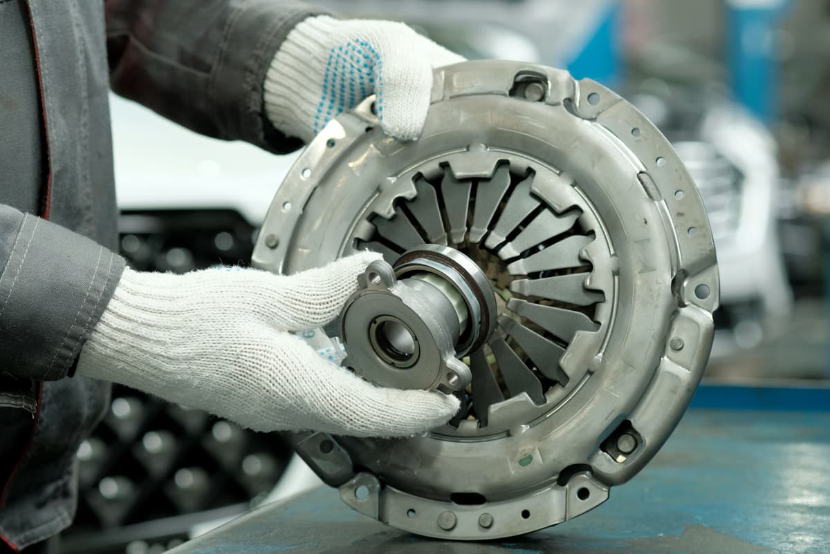 Mechanic working on a car